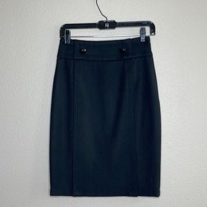 Red Valentino Black Wool Pencil Skirt